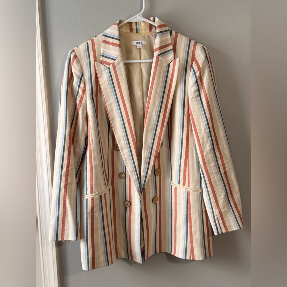 Striped Double-Breasted Blazer